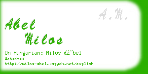 abel milos business card